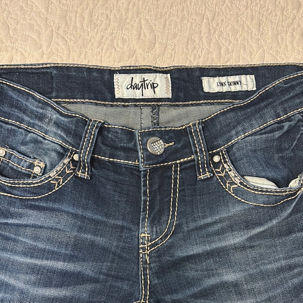 Daytrip Blue Skinny Jeans with Classic Whiskering